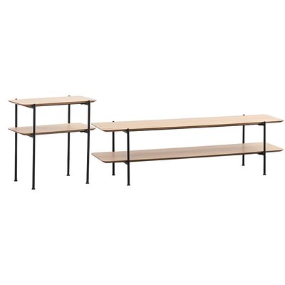 BSCI industrielle Stand-Medien-Konsole T Shpe Regal MDF hölzerne 3 Fernseh