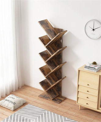Sgs-Boden-hölzernes Baum-Regal-Bücherschrank-Ecken-Schwarz-Baum-Bücherregal