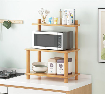 3 Reihen-Spanplatten-Ecken-Küchen-Mikrowellen-Gestell-Stand-Regal für Haus