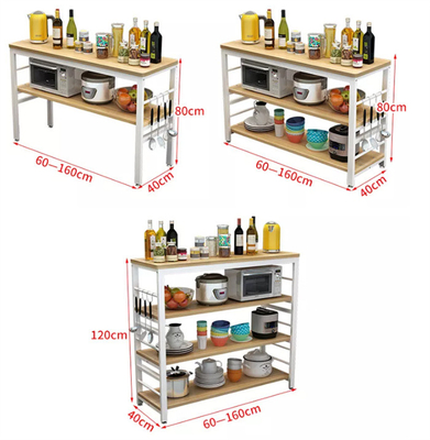 Reihe des Metallholz-Küchen-Bäcker-Mikrowellen-Gestell Countertop-Organisator-2