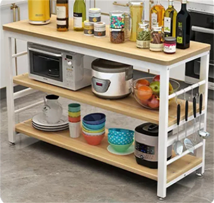 Reihe des Metallholz-Küchen-Bäcker-Mikrowellen-Gestell Countertop-Organisator-2