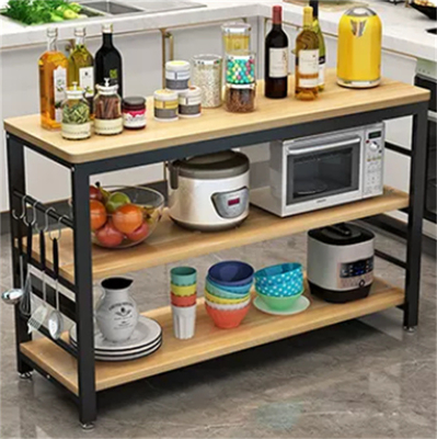 Reihe des Metallholz-Küchen-Bäcker-Mikrowellen-Gestell Countertop-Organisator-2
