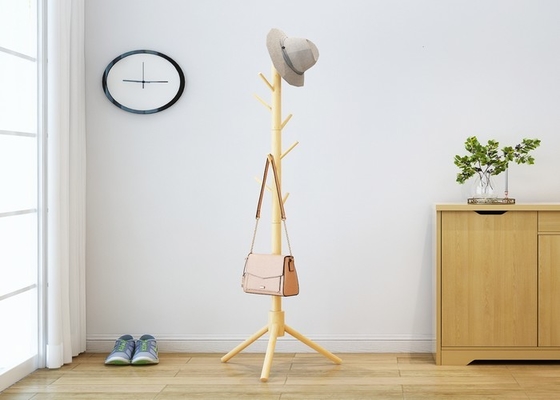 Freistehender Dreieck-Hut-Mantel-Stand-Kleiderbügel-Stand hölzern