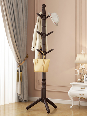 Kundengebundener Garderobenständer-Aufhänger-Stand-Kiefern-hölzerner Mantel-Baum für Schlafzimmer