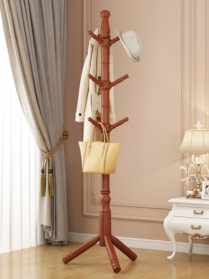 Kundengebundener Garderobenständer-Aufhänger-Stand-Kiefern-hölzerner Mantel-Baum für Schlafzimmer