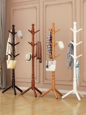 Kundengebundener Garderobenständer-Aufhänger-Stand-Kiefern-hölzerner Mantel-Baum für Schlafzimmer