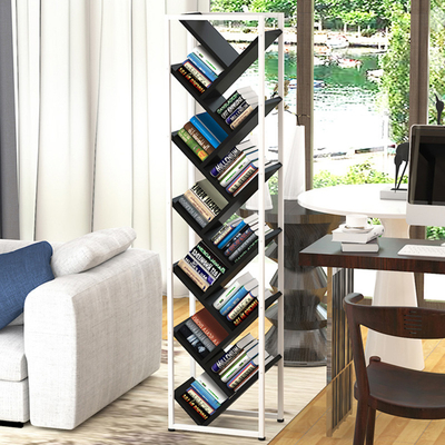 Starkes modernes Wohnzimmer-Metall ODM 16mm und hölzerner Buch-Regal-Baum-Bücherschrank