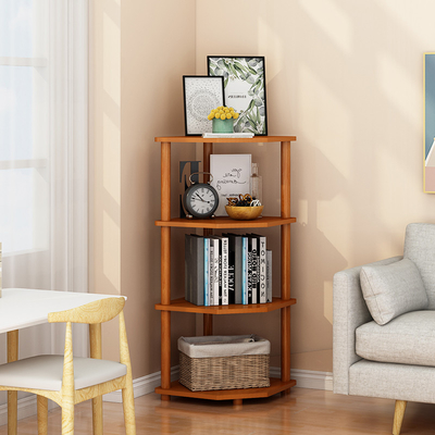 Vielzweck4 Reihen-moderner hölzerner Eckbücherregal-Ausstellungsstand für Wohnzimmer