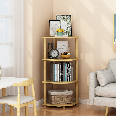 Vielzweck4 Reihen-moderner hölzerner Eckbücherregal-Ausstellungsstand für Wohnzimmer