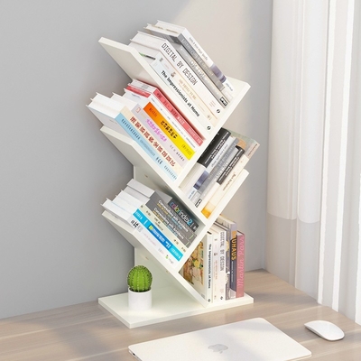 Justierbarer hölzerner Baum-Bücherregal-Tischplattenorganisator Rack