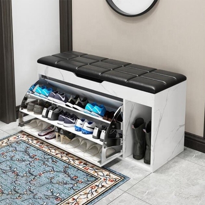 Modernes hölzernes kleines Schuh-Bank-Eingang-Kabinett mit weichem Seat-Kissen