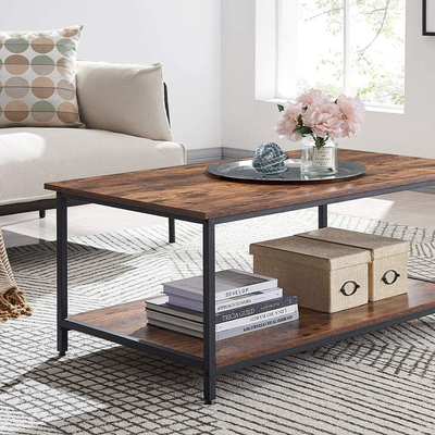 Moderner Rechteck-Metallcouchtisch MDF hölzerner für Wohnzimmer