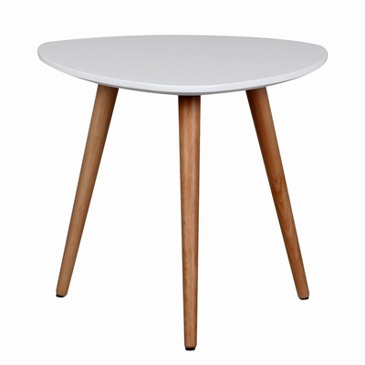 Weiße runde feste Buchenholz-Couchtisch MDF-Spitze