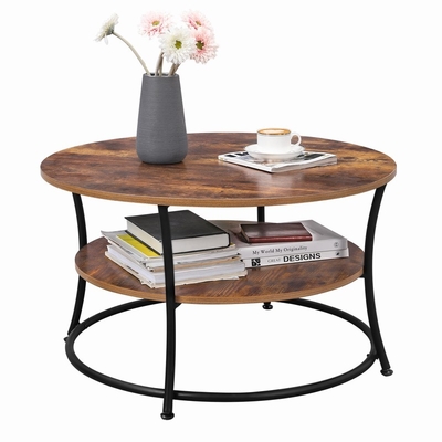 Unbedeutendes nordisches Nistenrundholz und Metallcouchtisch Mesa De Centro