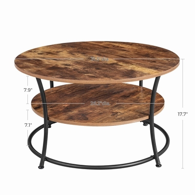 Unbedeutendes nordisches Nistenrundholz und Metallcouchtisch Mesa De Centro