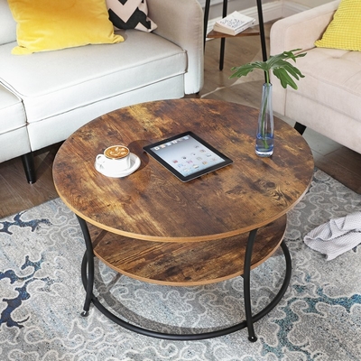 Unbedeutendes nordisches Nistenrundholz und Metallcouchtisch Mesa De Centro