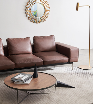 Contemperary stellten ovales Mdf-Holz und Metallcouchtisch Möbel für Wohnzimmer ein