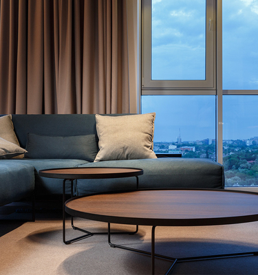 Contemperary stellten ovales Mdf-Holz und Metallcouchtisch Möbel für Wohnzimmer ein