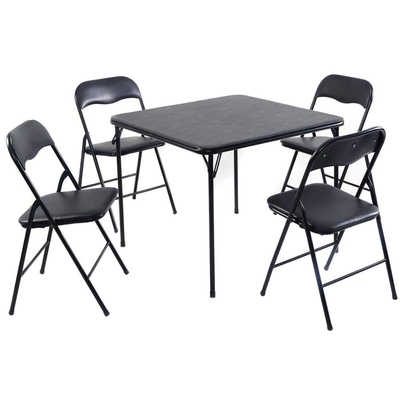 Soem-Schwarzes Brücken-Speisetisch und Stuhl-Satz von 4