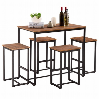 Kundengebundener Speisetisch und Stuhl der Kiefern-5pc stellten glattes Ende ein