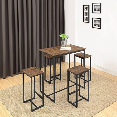 Kundengebundener Speisetisch und Stuhl der Kiefern-5pc stellten glattes Ende ein