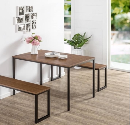 Winkel MDF der Küchen-3pcs hölzerner Speisetisch und Stuhl stellten mit zwei Bänke ein