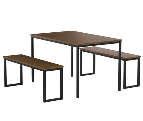 Winkel MDF der Küchen-3pcs hölzerner Speisetisch und Stuhl stellten mit zwei Bänke ein