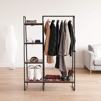 Schlafzimmer-modernes Garderoben-Kabinett-hölzerne Stoff-Standgestell 4 Reihe