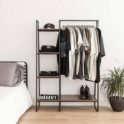 Schlafzimmer-modernes Garderoben-Kabinett-hölzerne Stoff-Standgestell 4 Reihe