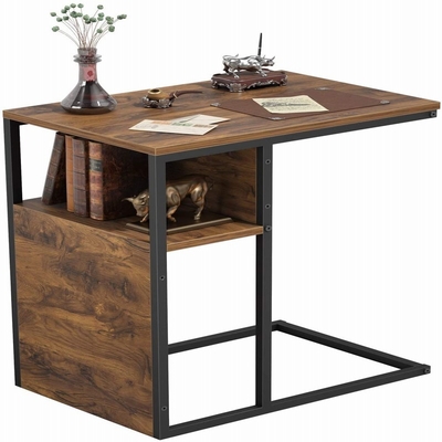 C formte umschaltbaren Metallrahmen-Tannen-Bauholz-Nachttisch Nightstand mit Regal