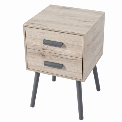 Hölzerne Sofa Slim Bedside Drawers End-Tabellen Nightstand mit 2 Fächern