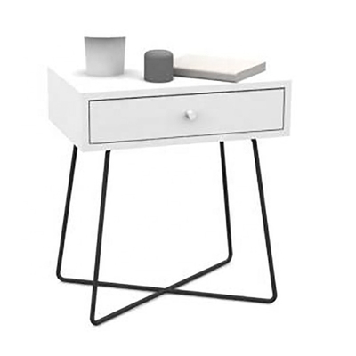 Moderne Seite Metallkreuz-verlegt geometrische Bauholz-Nachttisch Nightstands für Schlafzimmer