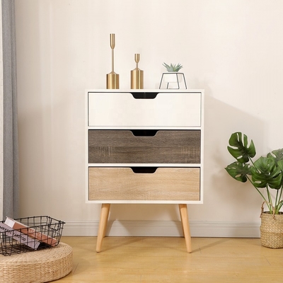 Bunte Fächer des Spanplatten-zusammengebaute Bauholz-Nachttisch-3 für Schlafzimmer