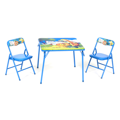 Metallfaltender Kinderkinderkleiner Kartentisch mit Stühlen
