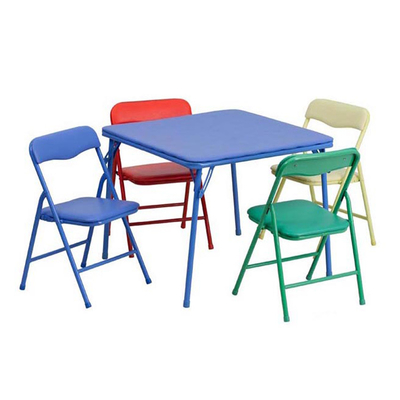 Metallfaltender Kinderkinderkleiner Kartentisch mit Stühlen