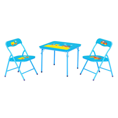 Metallfaltender Kinderkinderkleiner Kartentisch mit Stühlen