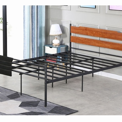 Möbel-fester Schmiedeeisen-Bett-König Size For Apartment BSCI einfache schwarze hölzerne Metall