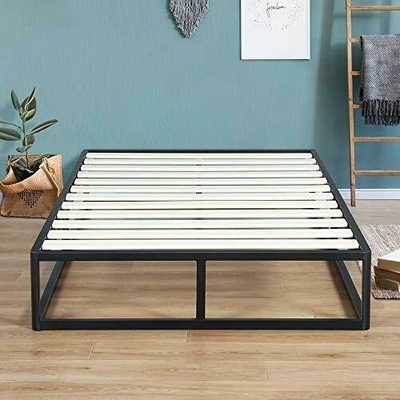 Kundengebundener Schmiedeeisen-Bett-Rahmen König-Metal Bed Frame mit hölzernen Latten